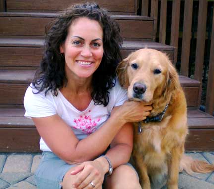 Professional Dog Trainer, Patti Milazzo, with her Golden Retriever Therapy Dog